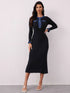 'Rhoswen' Knitted Long Sleeve Sweater Dress - Celes Fashion